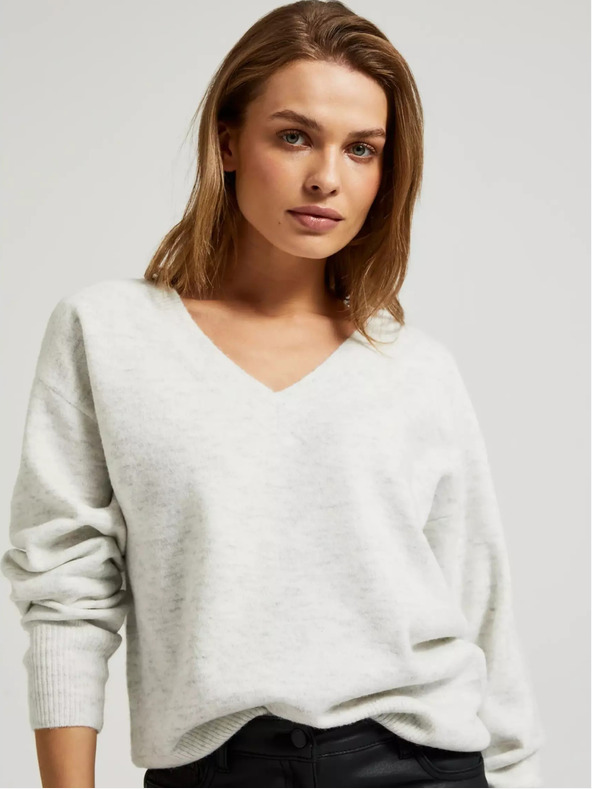 Moodo Ženski pulover z V-izrezom Moodo