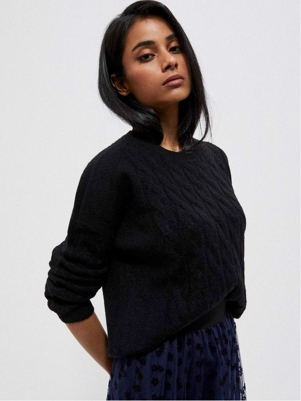 Moodo Črn ženski pulover Moodo