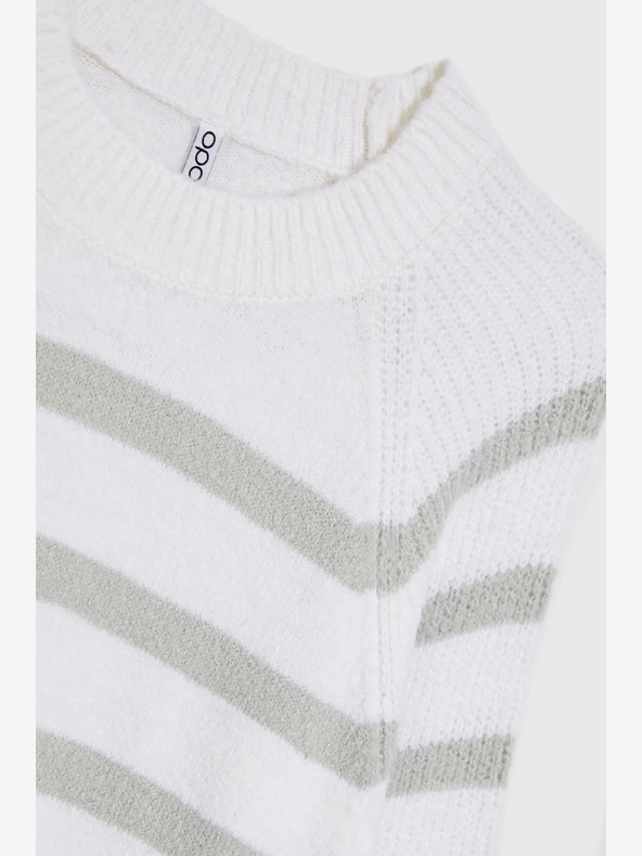 Moodo Siv črtast bel pulover Moodo