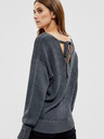 Moodo Siv ženski svetleč pulover Moodo
