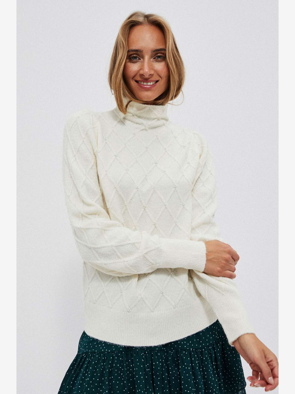 Moodo Kremni ženski pulover Moodo