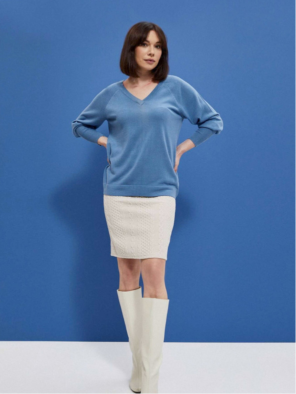 Moodo Modri ženski pulover Moodo