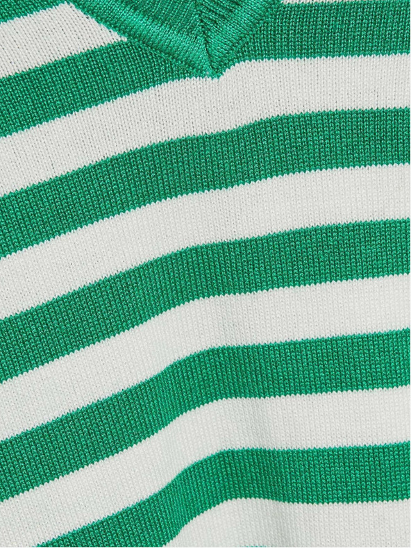 Moodo Bela in zelena ženska črtasta jopa Moodo