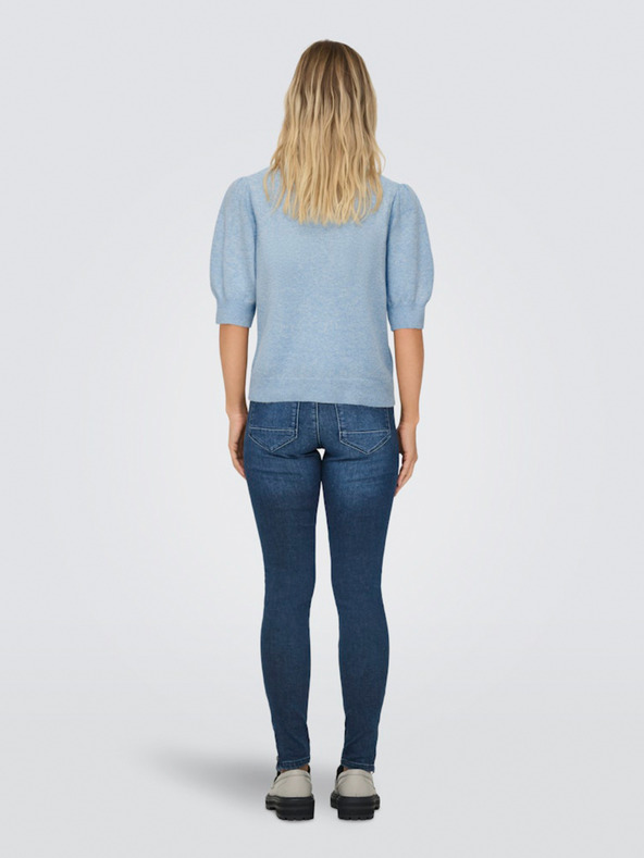 ONLY Svetlo modra Ženski pulover s kratkimi rokavi ONLY ONLRICA