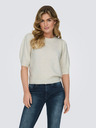 ONLY Bež ženski pulover s kratkimi rokavi ONLY ONLRICA