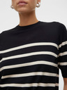 Vero Moda Bež in črn črtast ženski pulover Vero Moda