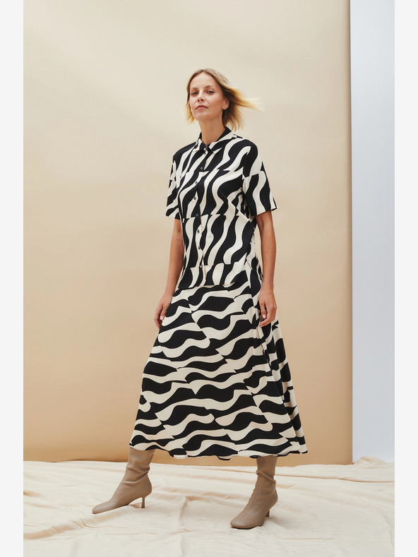 Moodo Moodo bež in črna ženska vzorčasto krilo