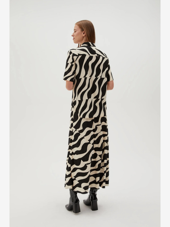 Moodo Moodo bež in črna ženska vzorčasto krilo