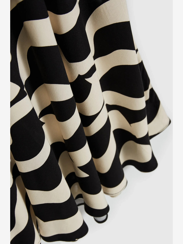 Moodo Moodo bež in črna ženska vzorčasto krilo