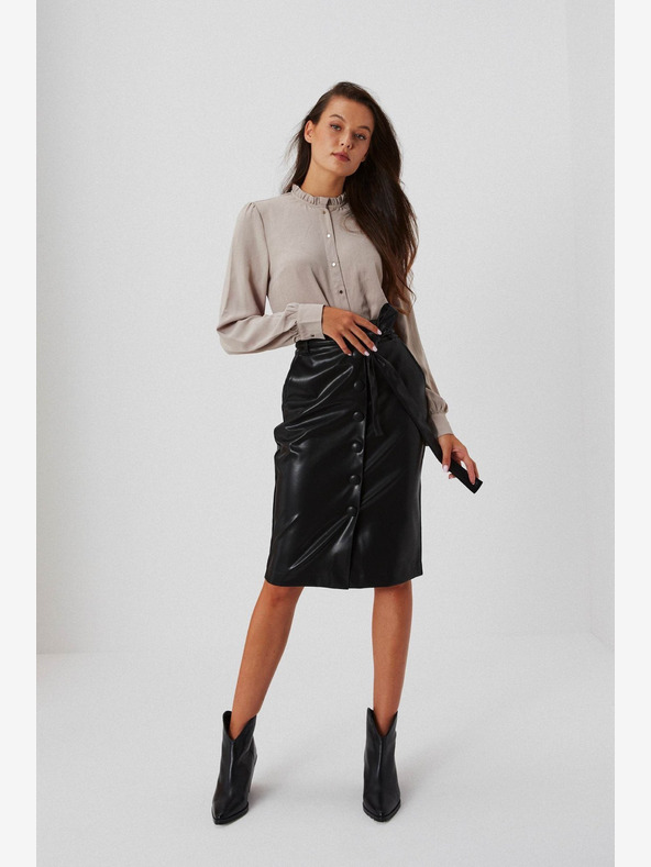 Moodo Črna ženska krila iz usnja Moodo