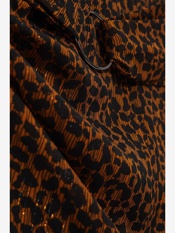 Moodo Črno in rjavo žensko vzorčasto krilo Moodo