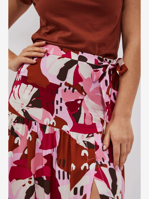 Moodo Rdeče in rožnato žensko vzorčasto krilo Moodo