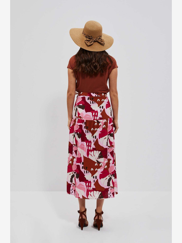 Moodo Rdeče in rožnato žensko vzorčasto krilo Moodo