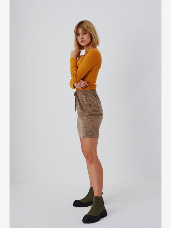 Moodo Rjava ženska karirasta krila Moodo