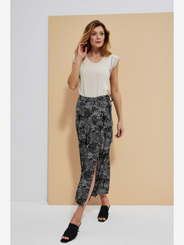 Moodo Belo-črno žensko vzorčasto krilo Moodo