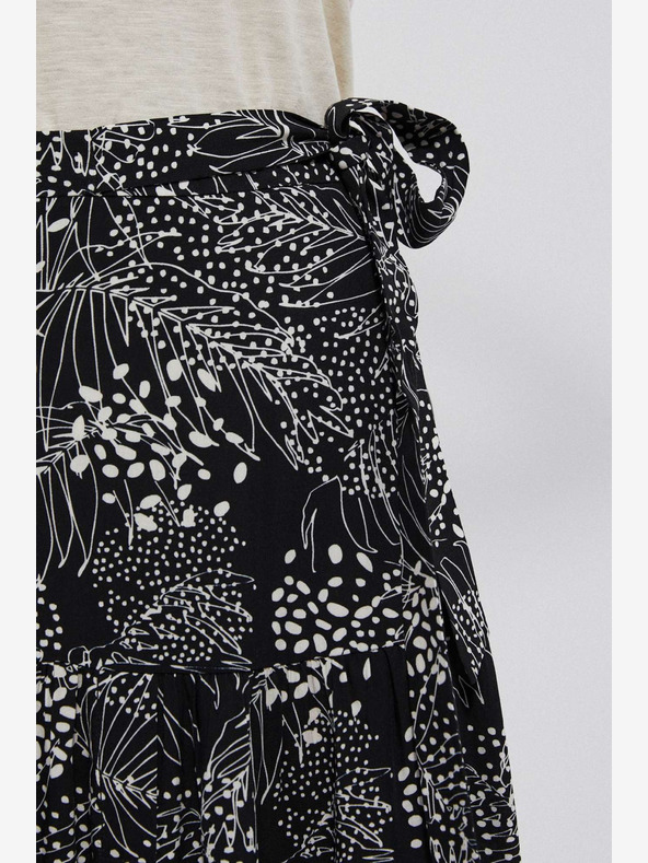 Moodo Belo-črno žensko vzorčasto krilo Moodo