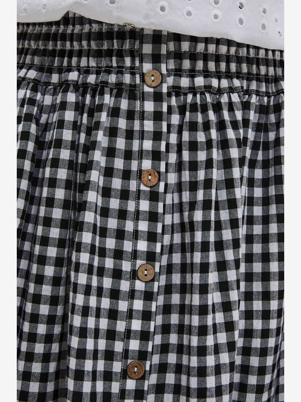 Moodo Belo-črne ženske kariraste hlače Moodo