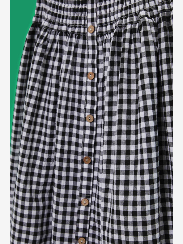 Moodo Belo-črne ženske kariraste hlače Moodo