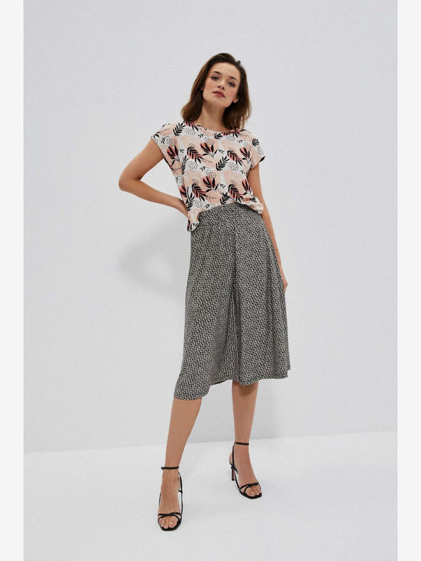 Moodo Belo-črno žensko vzorčasto krilo Moodo