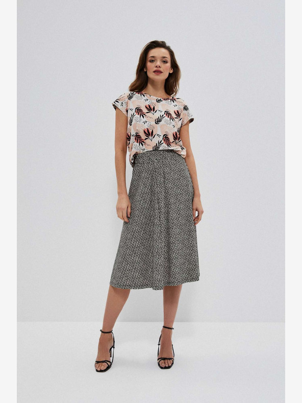 Moodo Belo-črno žensko vzorčasto krilo Moodo