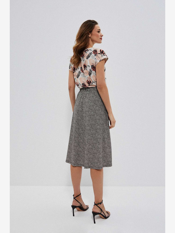 Moodo Belo-črno žensko vzorčasto krilo Moodo