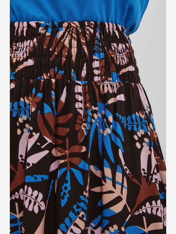 Moodo Modro in rjavo žensko vzorčasto krilo Moodo