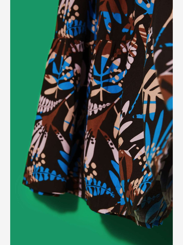 Moodo Modro in rjavo žensko vzorčasto krilo Moodo