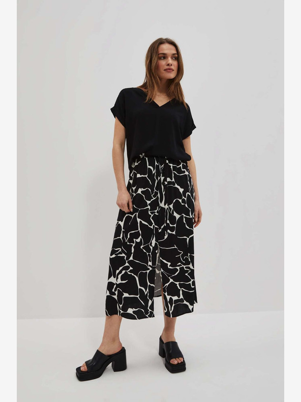 Moodo Belo-črno žensko vzorčasto krilo Moodo