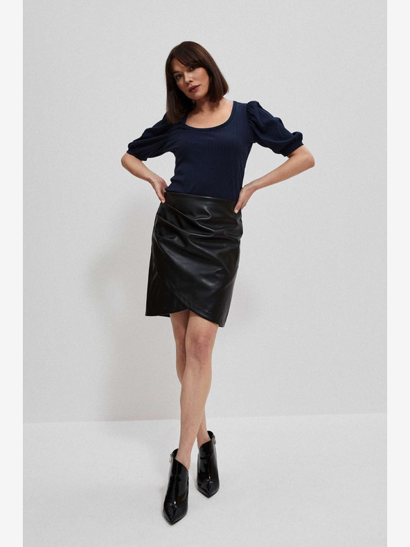 Moodo Črna ženska krila iz usnja Moodo