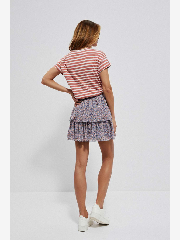 Moodo Modre ženske hlače s cvetličnim vzorcem Moodo