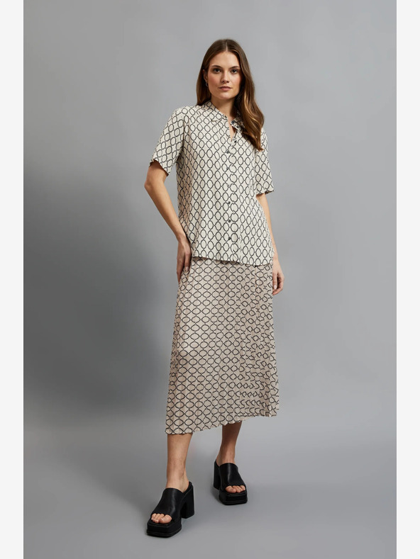 Moodo Bež Ženska vzorčasta nagubana krila Moodo