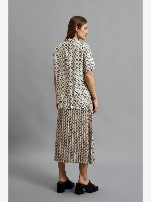 Moodo Bež Ženska vzorčasta nagubana krila Moodo