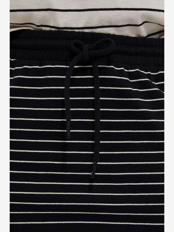 Moodo Moodo Bela in črna ženska črtasta krila