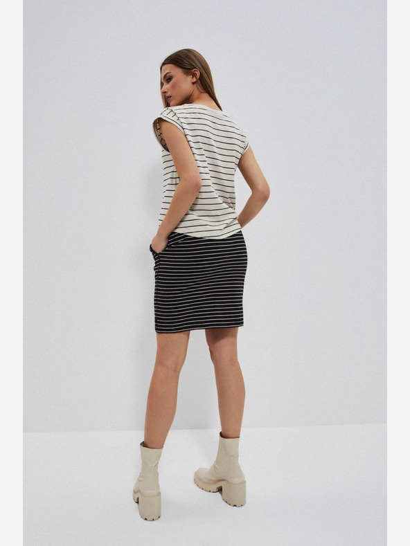 Moodo Moodo Bela in črna ženska črtasta krila