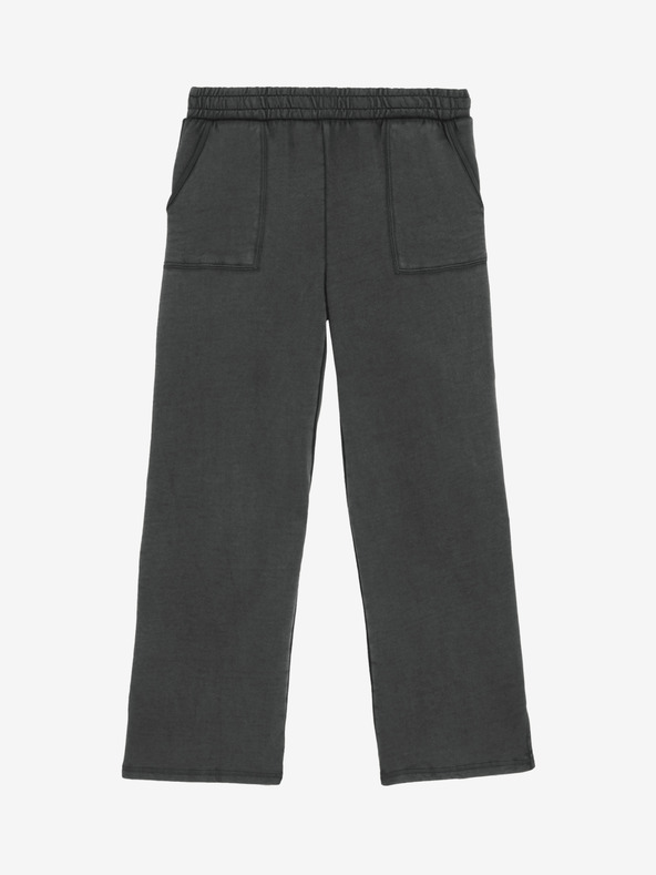 Marks & Spencer Marks & Spencer domače hlače iz čistega bombaža s širokimi nogami sive barve