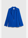 Moodo Modra lanena jakna s 3/4 rokavi Moodo