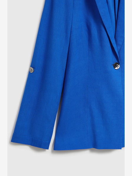 Moodo Modra lanena jakna s 3/4 rokavi Moodo