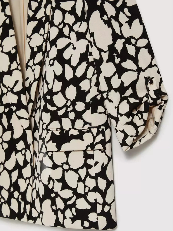 Moodo Črna in krem ženska vzorčasta jopica Moodo