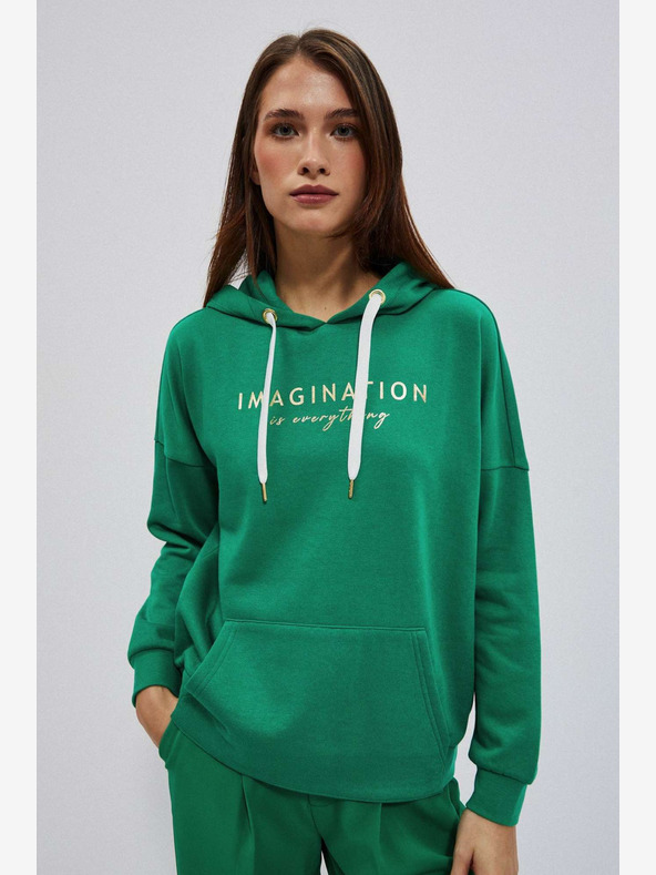 Moodo Zelena ženska jopa s kapuco Moodo