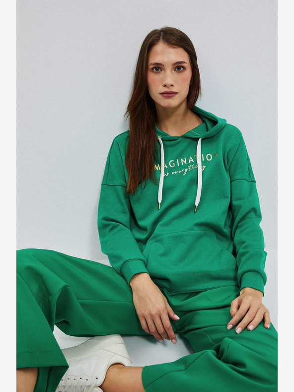 Moodo Zelena ženska jopa s kapuco Moodo