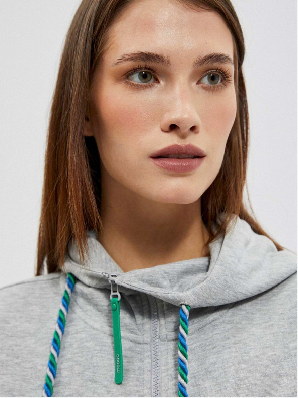 Moodo Siva in zelena ženska jopa z zadrgo Moodo