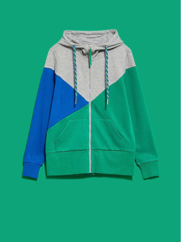 Moodo Siva in zelena ženska jopa z zadrgo Moodo