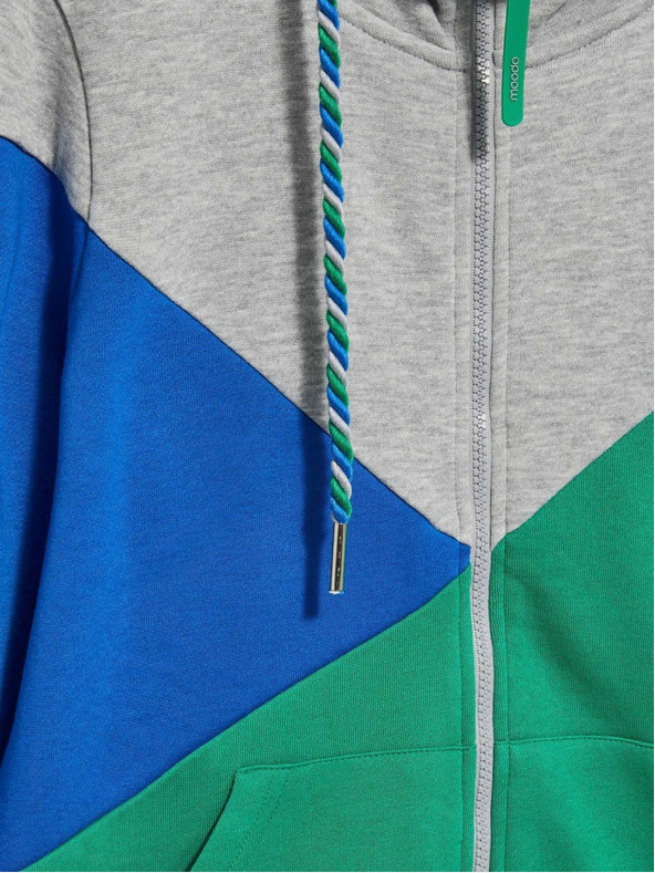 Moodo Siva in zelena ženska jopa z zadrgo Moodo