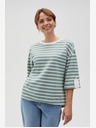 Moodo Bela in zelena ženska črtasta jopa Moodo