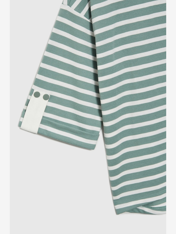 Moodo Bela in zelena ženska črtasta jopa Moodo