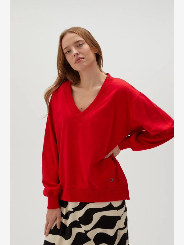 Moodo Rdeča ženska jopa s kapuco Moodo