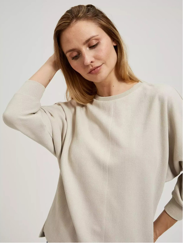 Moodo Bež ženska mikina Moodo