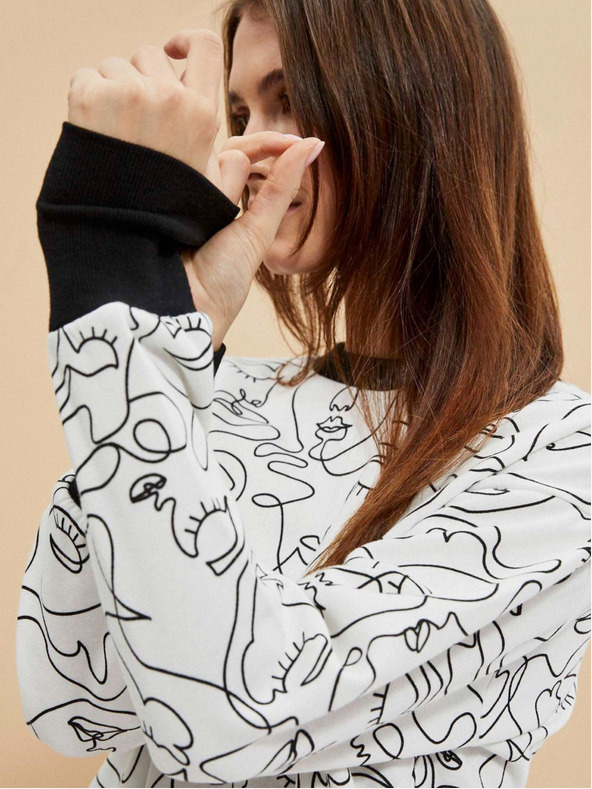 Moodo Črno-bela ženska majica Moodo