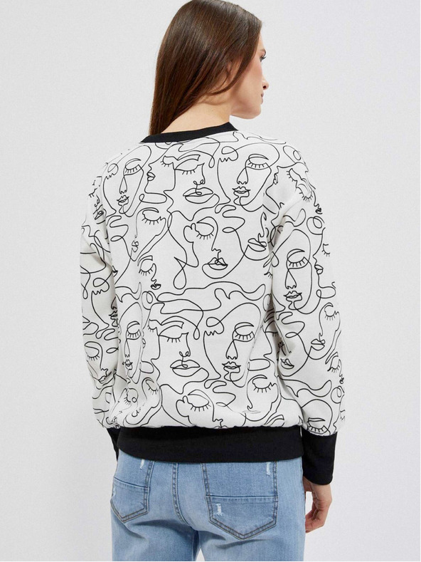 Moodo Črno-bela ženska majica Moodo