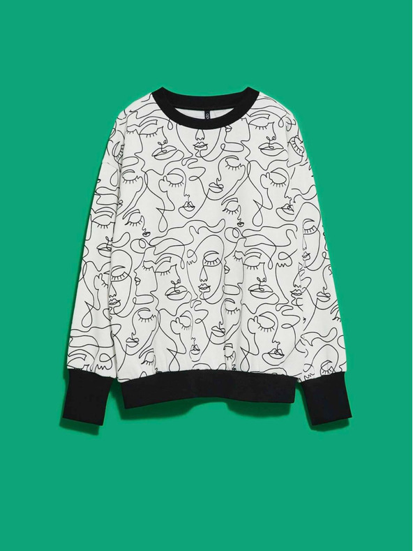 Moodo Črno-bela ženska majica Moodo